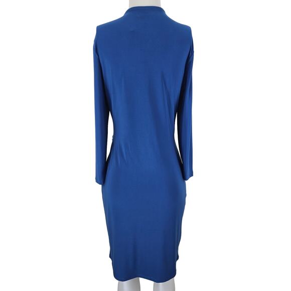 Anne Klein Stunning NWT Faux Wrap Color Bluebell Women's Dress 10 - Picture 3 of 6